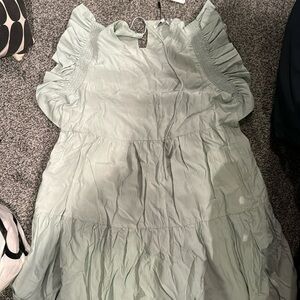 English factory dress with ruffle sleeves
